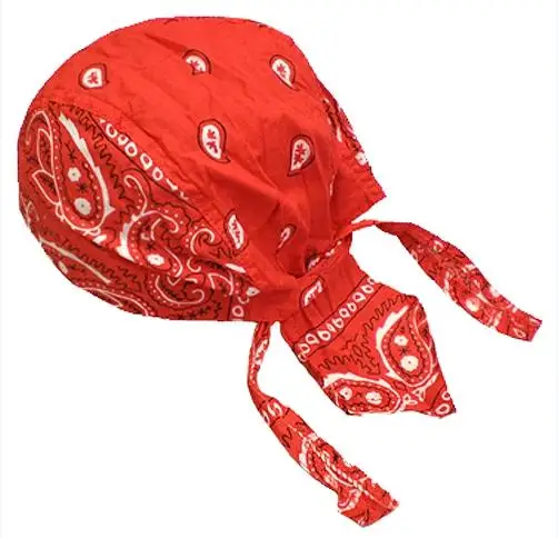 Red Pirate Bandana Cotton Cycling Pirate Bandana Headwraps Sweat Wicking Beanie Hip-hop Turban Head Scarf