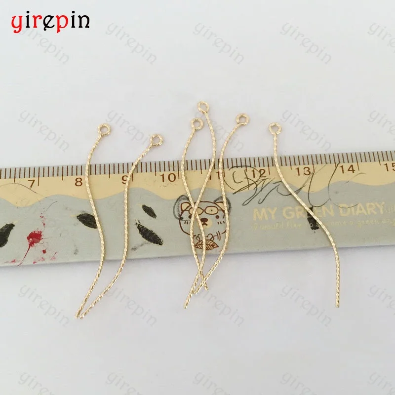 14K Gold Filled Permanent Jewelry Findings Curved Sparkle 9 Eye Pins Needles For DIY Earring Pendant Making