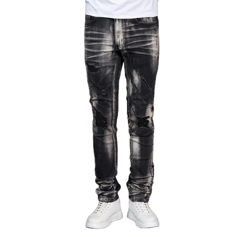High Quality Slim Fit Straight Stretch Jeans Men Hot Sell customized Slim fit jeans