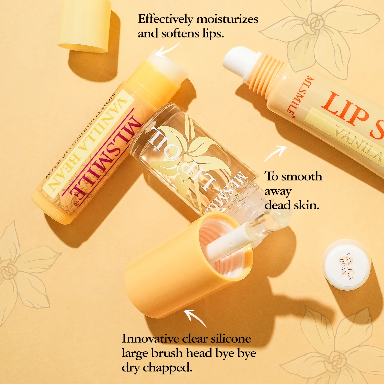 MLSMILE Lip Treatment Kit Anti-chapping Brighten Exfoliate Hydrating Smooth Scented Scrub & Balm & Oil 4 In 1 Lip Care Combo Set
