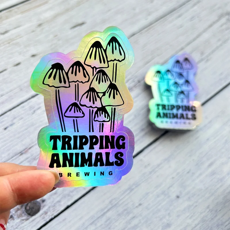 OEM ODM Custom Sticker Printing Die Cut Decal Stickers Hologram Laser Vinyl Waterproof Anime Cartoon Holographic Stickers