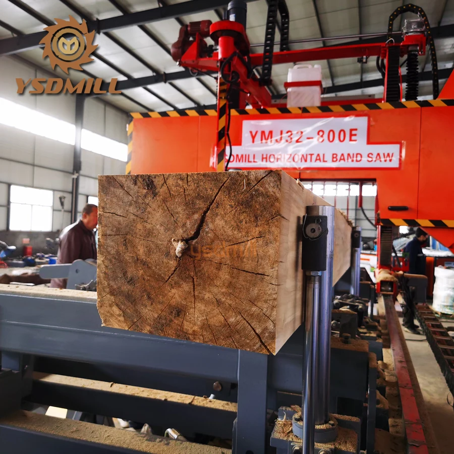 Дизельный двигатель гидравлическая Горизонтальная ленточная пила машина для резки древесины портативная