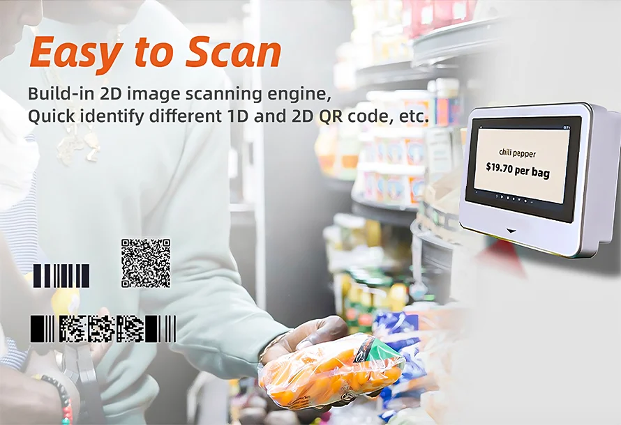 Rugged Android Terminal 2D Barcode Scanner Android 11 Label Bar Code POE Scan ER200
