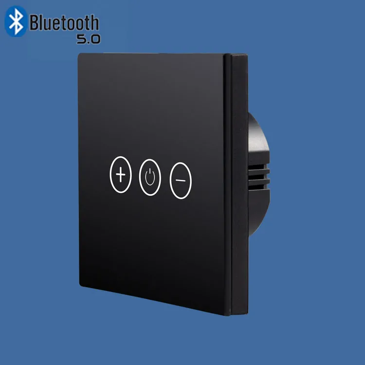 
3 Gang Black zigbee Smart Switch dimmer LED Light triac dimming light switch touch panel 