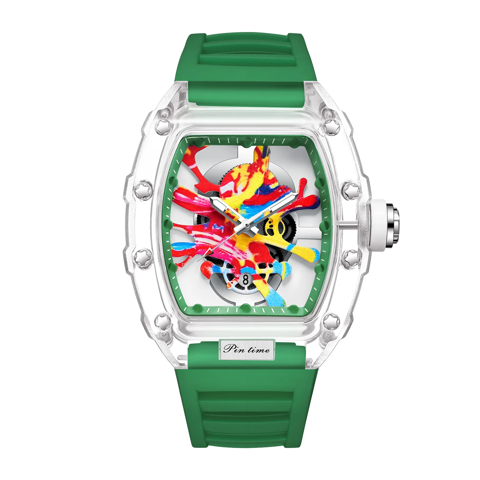 Pintime Hot Selling High Quality Sport Luxury Watches Men Brands Rainbow Stylish Waterproof Watch for Men