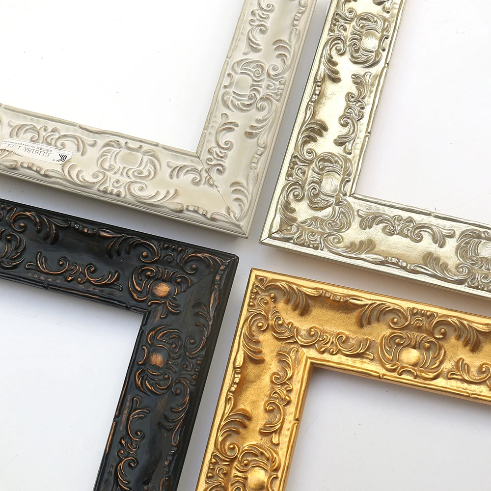 European Luxury Baroque Style Gold Craved Leaf Wooden Photo Frames Wholesale Picture Frame