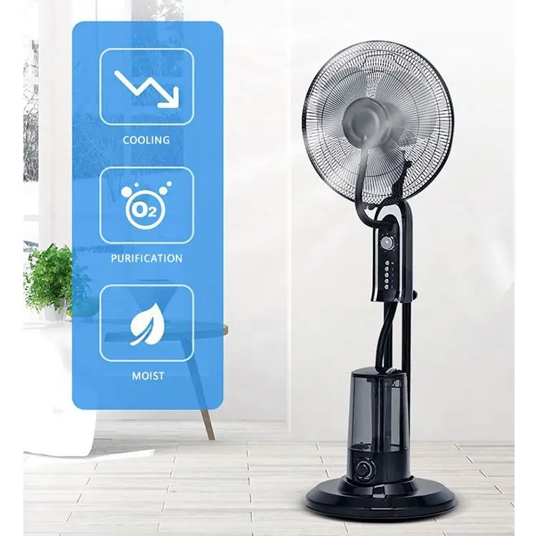 16 inch spray fan, sleep spray with remote control indoor floor fan air household humidification spray fan/