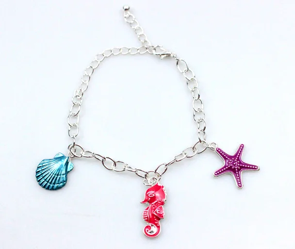 
Custom Made Wholesale alloy children shell bear and fox animal bracelet 