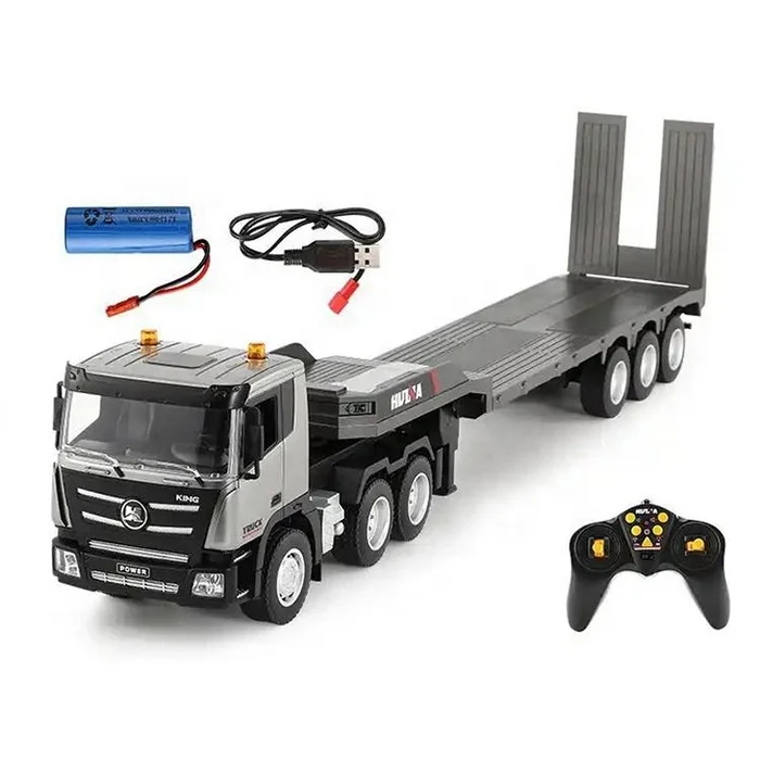 2.4ghz Huina 1318 1/24 Rc Trailer Truck Tractor Remote Control Construction Engineering Car Flatbed Rc Truck Toys