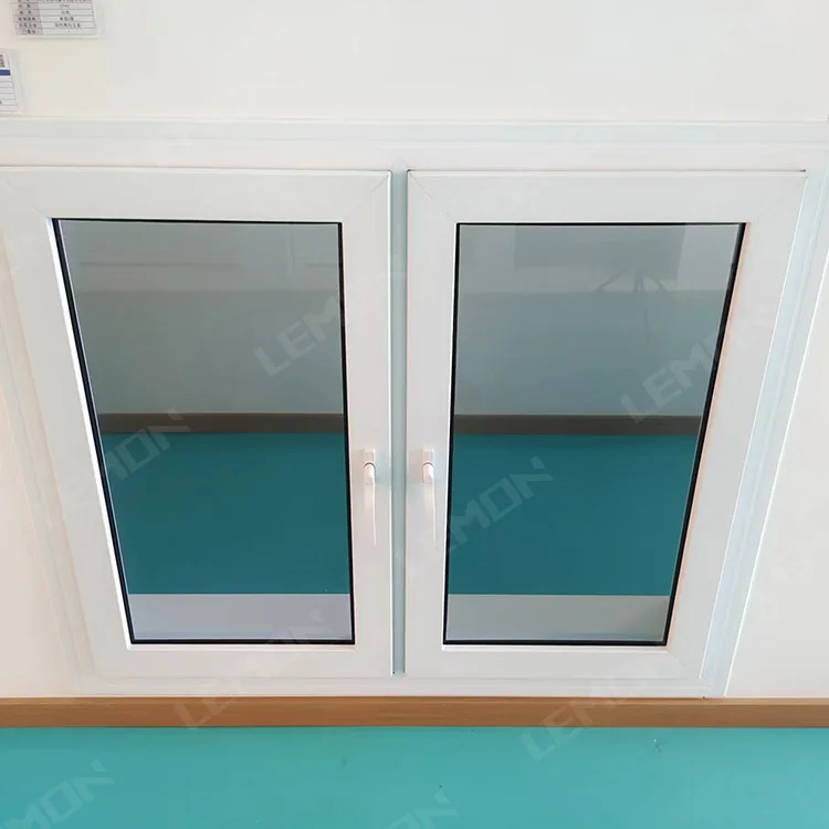China Window Manufacturers Tempered Double Glass Sound Proof Pvc Upvc Casement Crank Open Windows