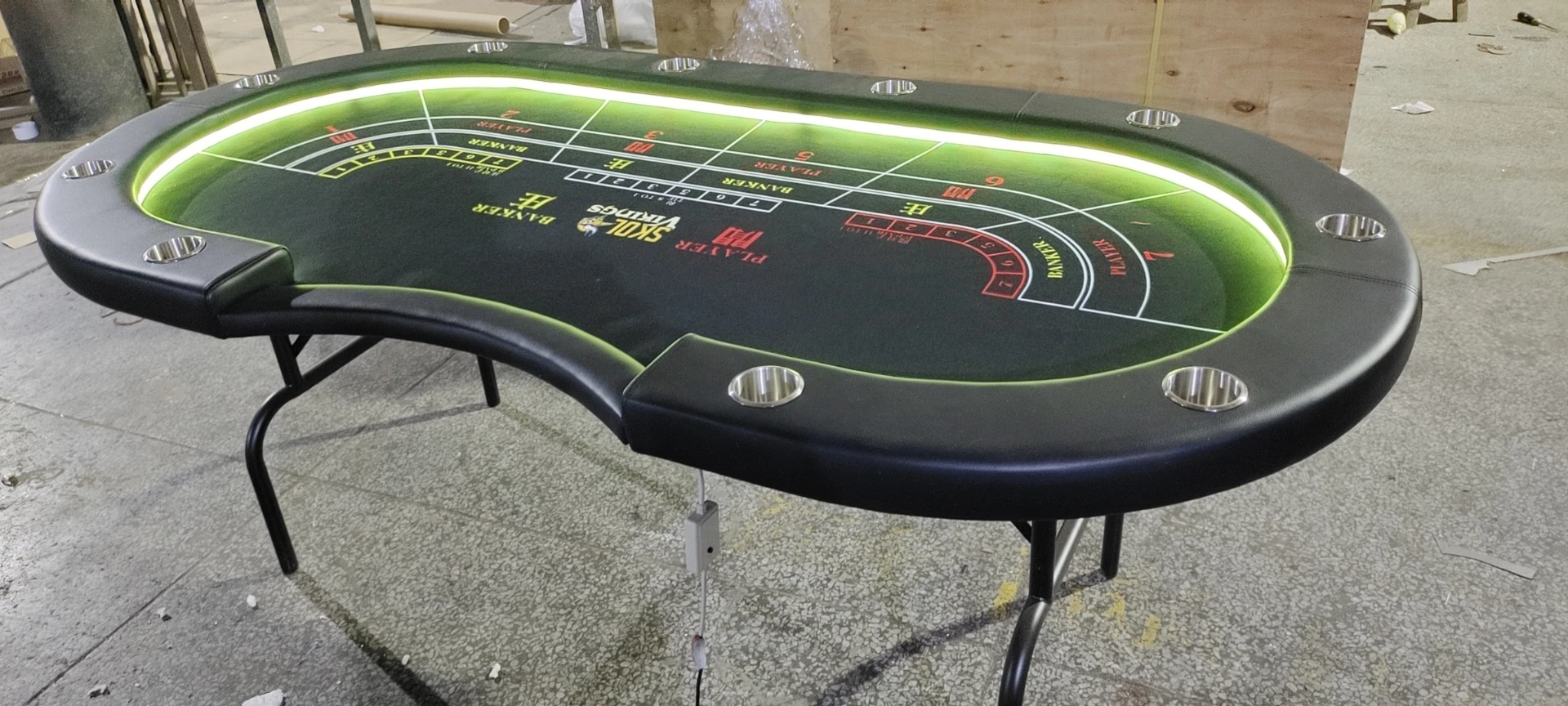 Foldable Metal Leg Poker Table 96 Inch 84 Inch Professional Casino Texas Blackjack Game Table Folding