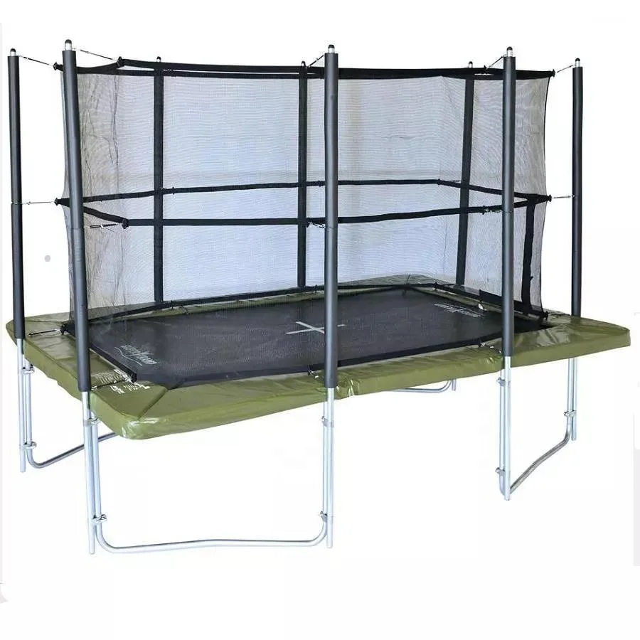 Black Powder coating Spring  Rectangle  7X10FT Trampoline with Enclosure