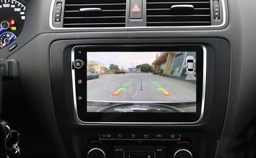 Double Din TFT 7' Digital Monitor 2 Camera Input 4P lock Connector Time Delay Guideline Mirror or Normal Image for Car Vehicle