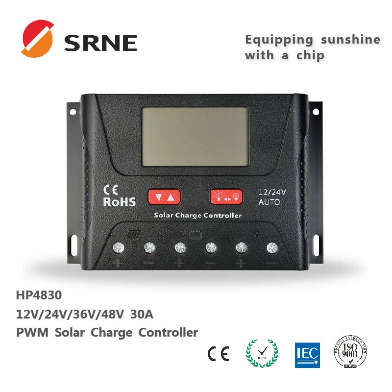 PWM 30A 40A Solar Charge Controller 12V 24V 48V Auto Solar controller With  LCD display For Gel Lead Acid Lithium Batteries