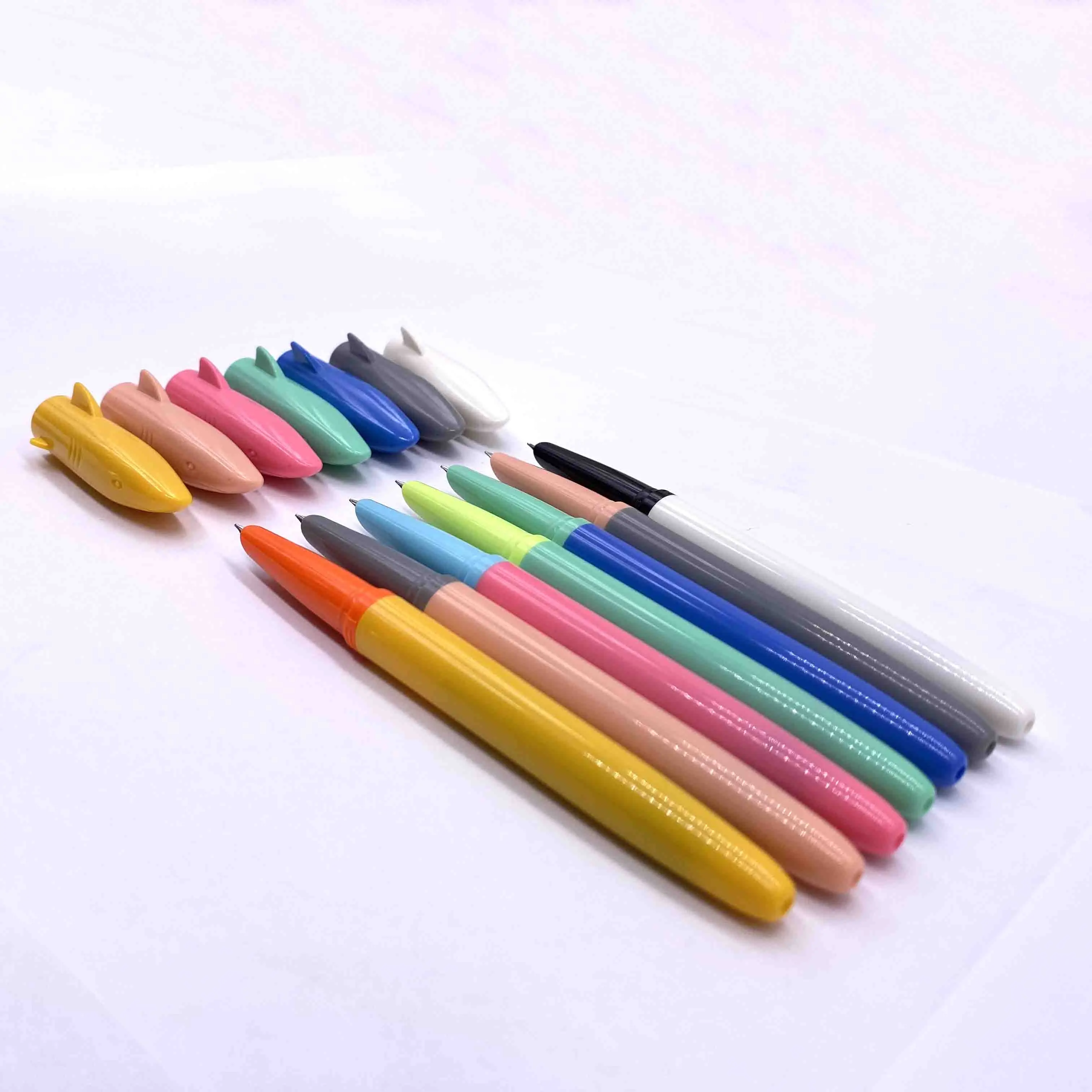 Kawaii 2022 New Design Shark series Promotional Plastic Novelty Fountain Pen With Custom Logo