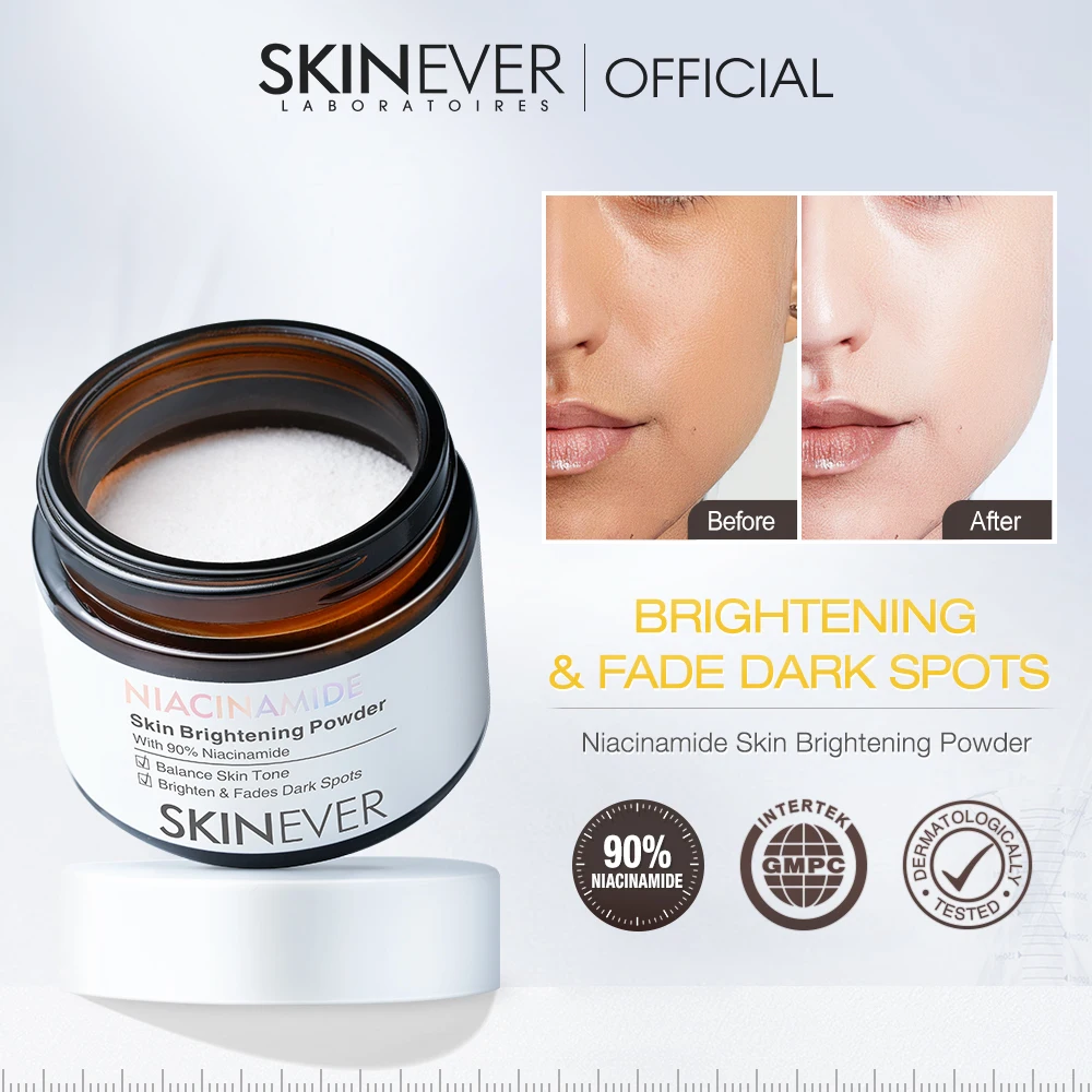 SKINEVER 90% Niacinamide Powder Essence Facial Skincare Brightening Blemish Moisturizer with Pearl as Main Ingredient