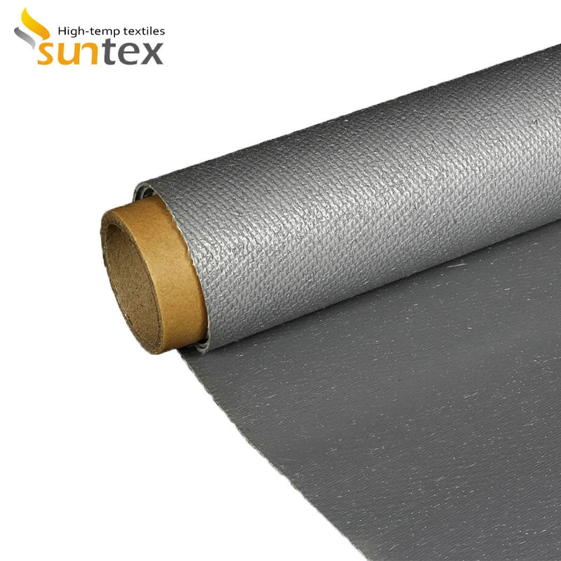 0.4mm Heat Resistance Colored Silicon Rubber Coated Fiberglass Anti Flame Fabric
