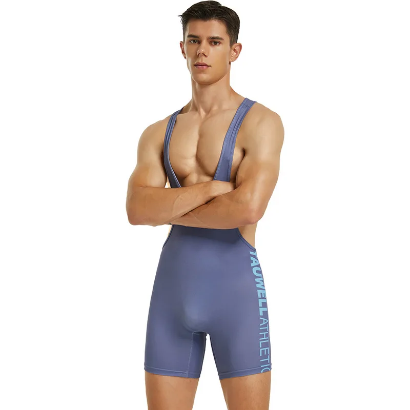 wholesale customized men stretch wrestling competition suit professional wrestling club polyester vest tights
