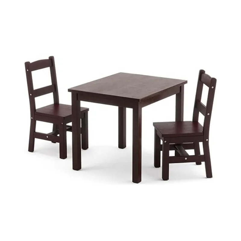 Premium Quality Lightweight Sturdy Solid Rubberwood Kids Table Chair Water Resistant Toddler Wood Table