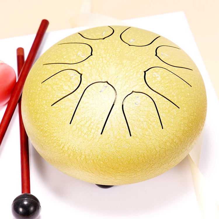 
6 Inch 8 Note Percussion Instrument Lotus Hand Pan Drum with Drum Mallets Carry B Steel Tongue Drum 