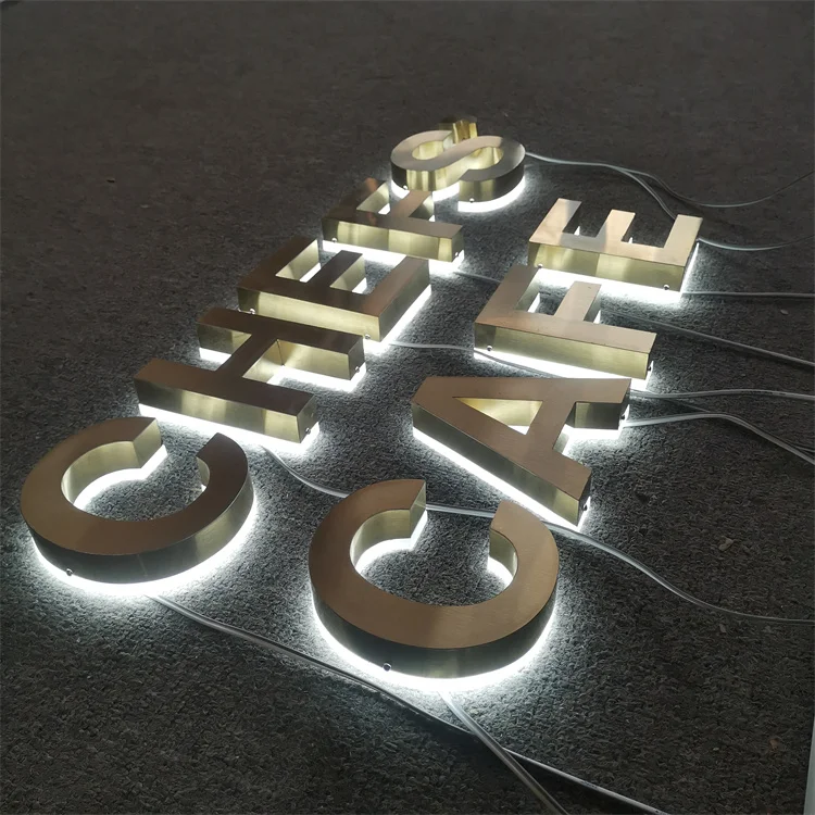 Outdoor light galvanized metallic letrero signage backlit led metal alphabet 3d lighted logo sign luminous letters for office