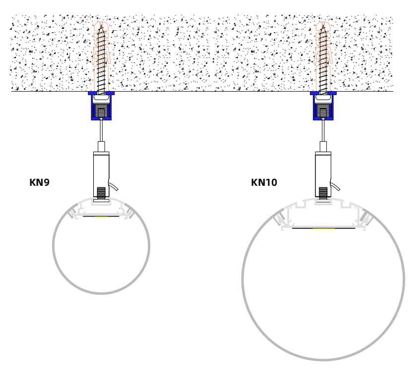 Free samples 30mm 60mm 120mm Diameter With PC Diffused Cover Led Strip Light Suspended Round Aluminum LED Profile