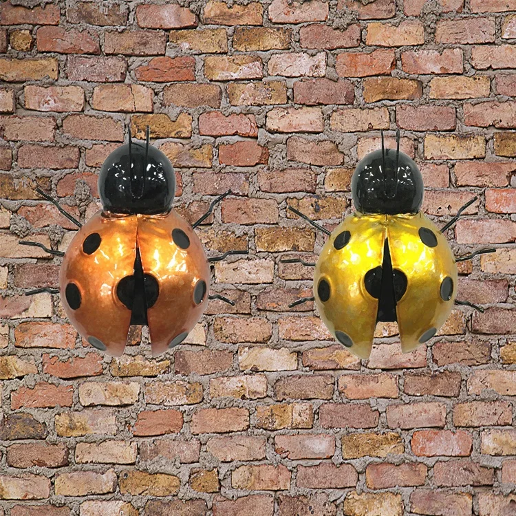 Custom Made Metal Ladybug Bugs Wall Decor Garden Insect Hanging Art Outdoor Patio Fence Tree Decorative
