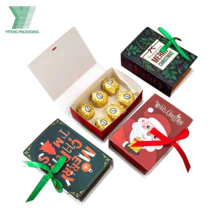 Wholesale custom empty recyclable cardboard gift luxury chocolate candy packaging christmas gift box