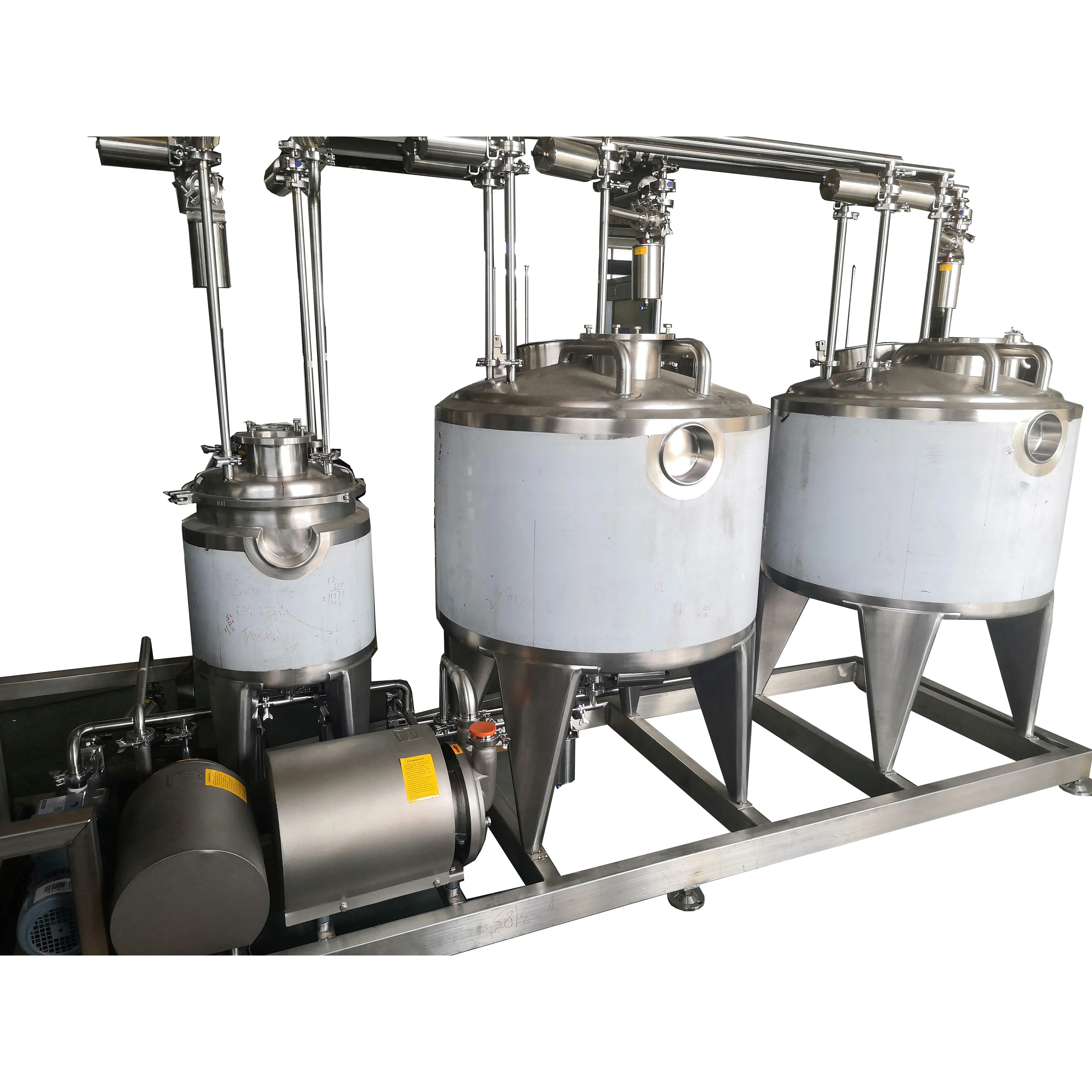 small volume three jacketed chocolate mixing tank with heating and insulation