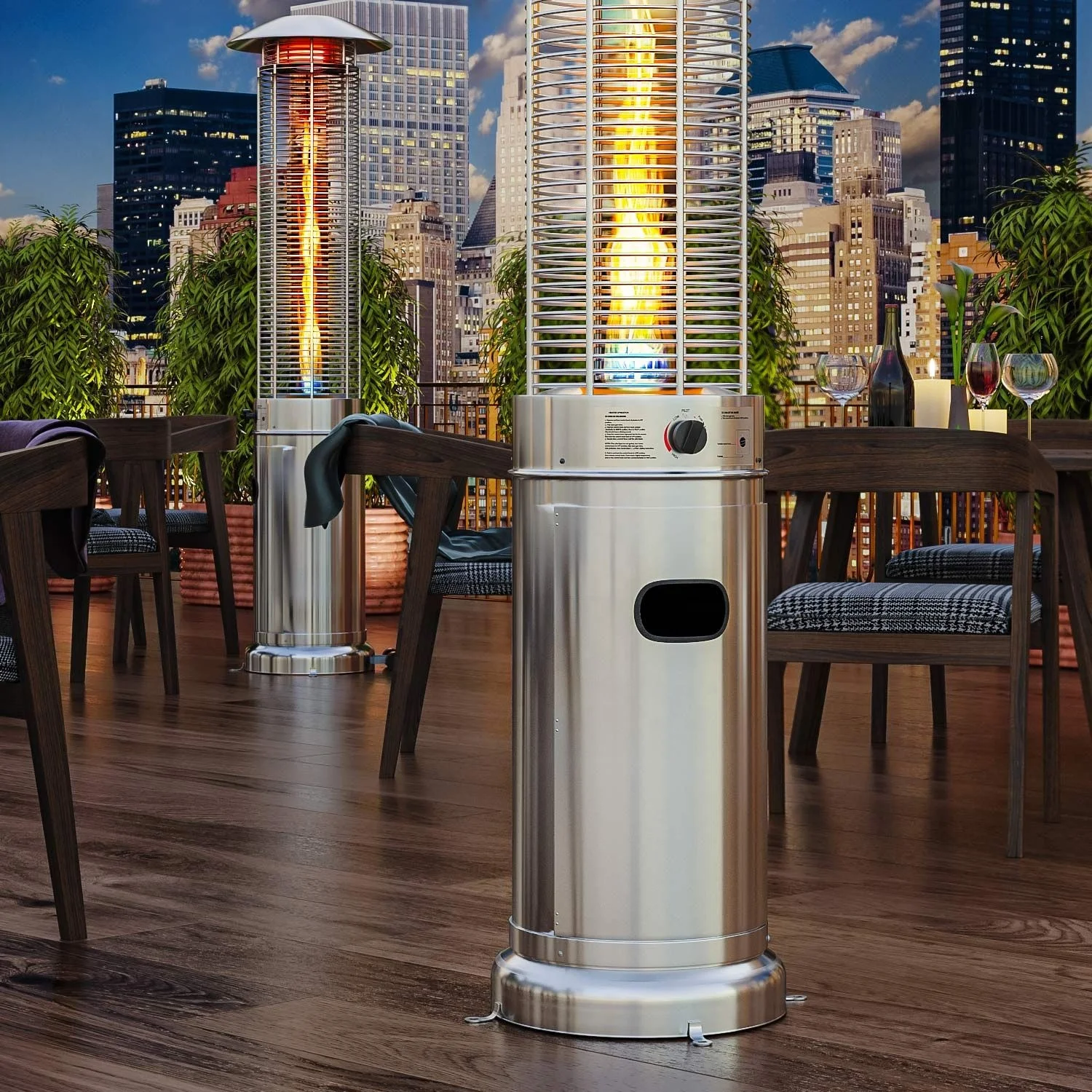 
11 KW commercial heat focus best price blue flame gas patio heater in stainless 