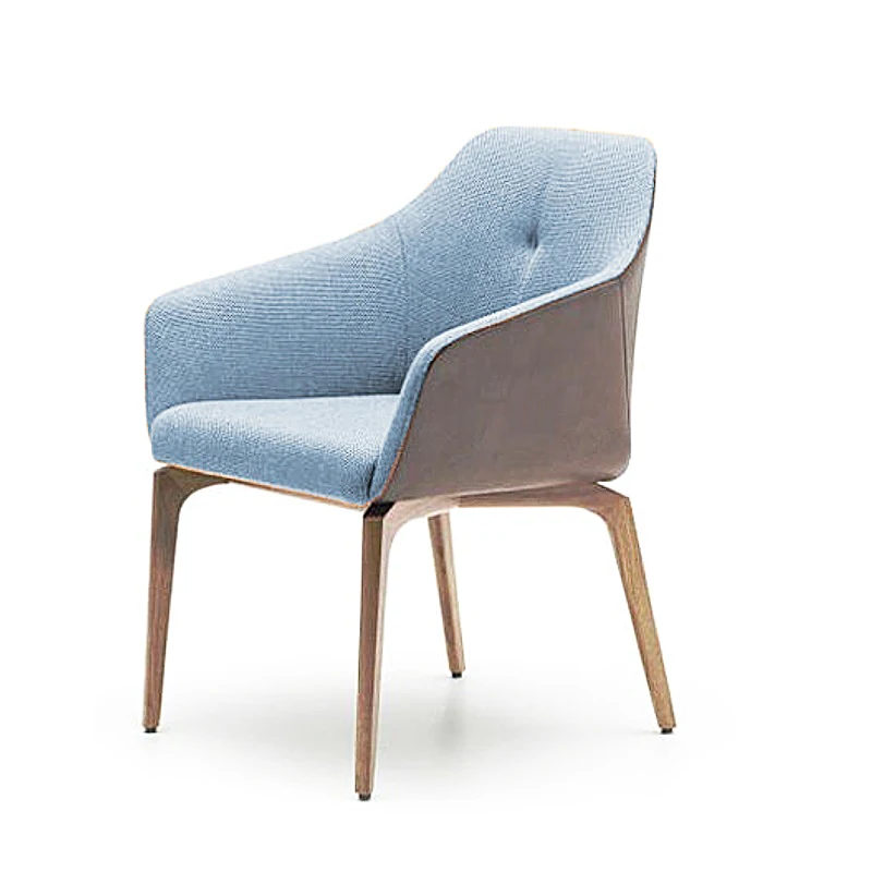 Livingroom Bedroom Ash Solid Wood Legs Microfiber Leather Upholstered Tufted Accent Chair Leisure Lounge Chair