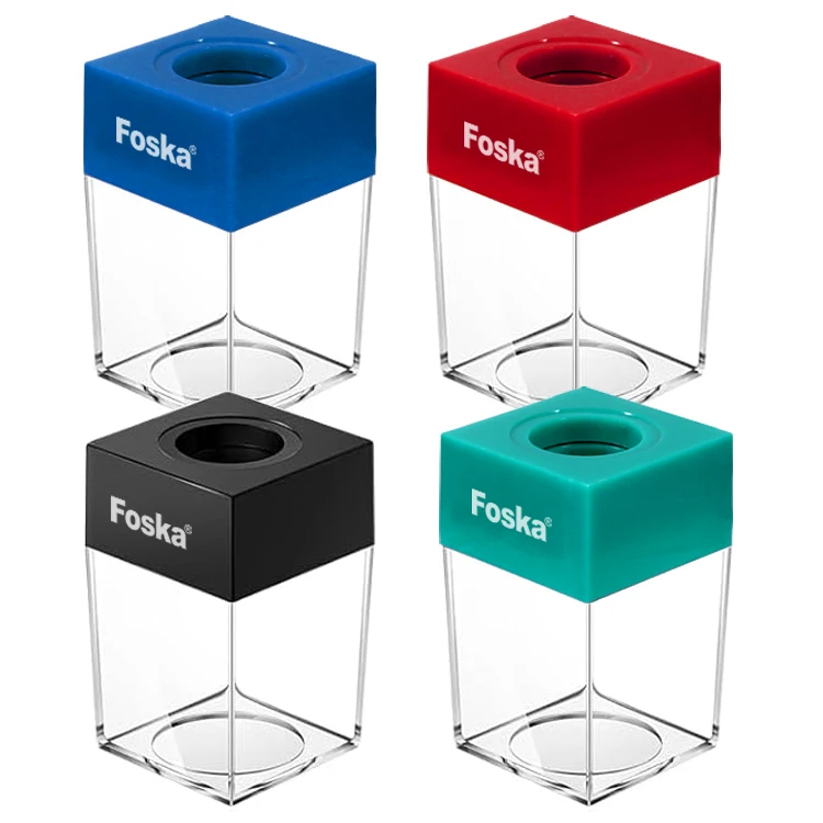 Foska Removable and Easy Refilling Sturdy ABS Magnetic Paper Clip Holder Magnetic Paper Clip Dispenser Holder for Desk