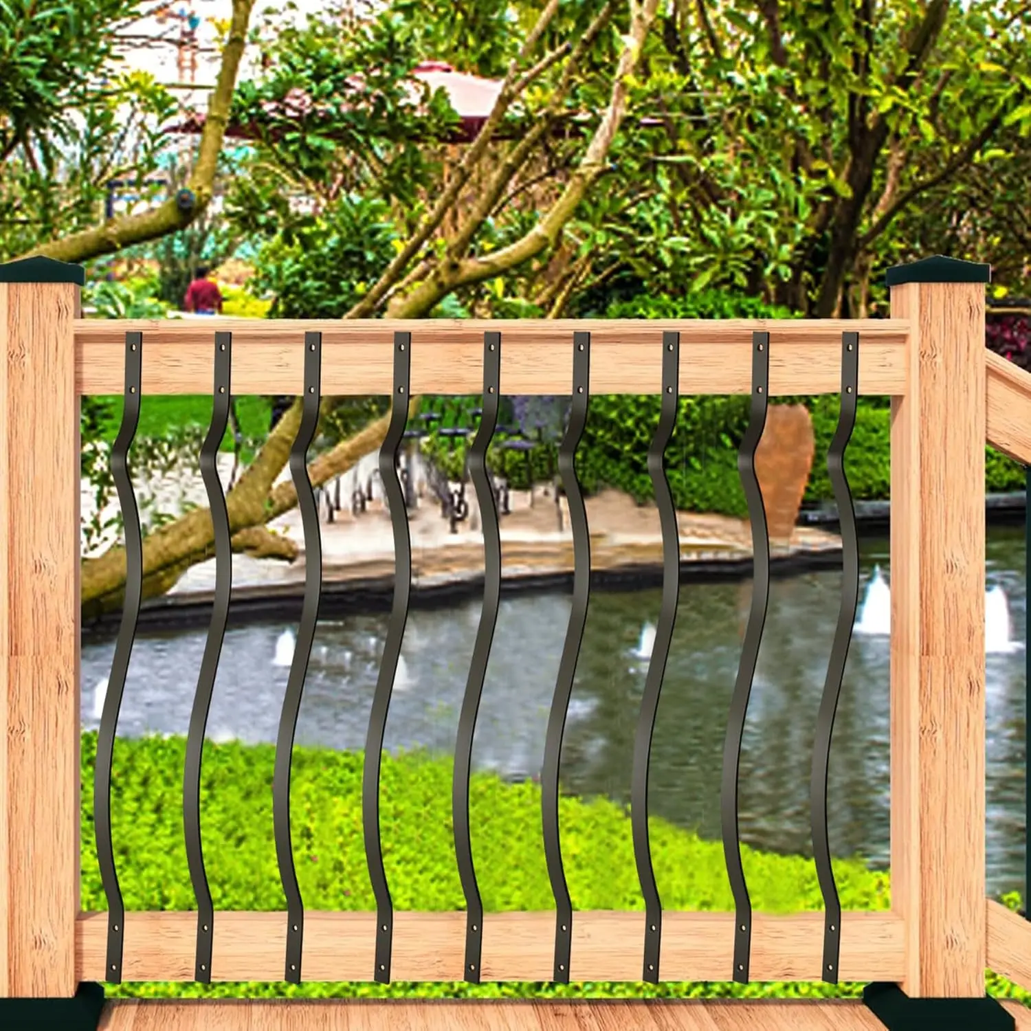 Decorative Metal Deck Balusters for Outdoor Railing Fence Outdoor Garden Matte Black Iron Spindles Deck Railing iron balusters