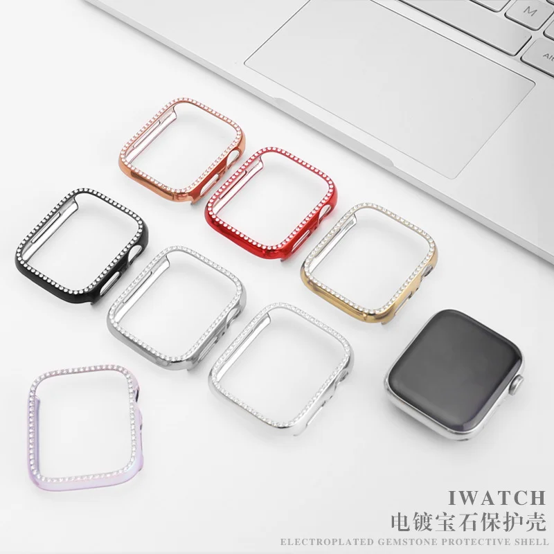 Защитный чехол для Apple Watch серии 7 41 мм/45 мм поликарбонатный с твердыми краями и алмазным покрытием бампер аксессуары