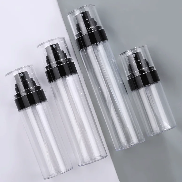 High grade fine fog pet transparent plastic Cosmetic package 50ml  80ml 100ml 120ml spray bottle factory