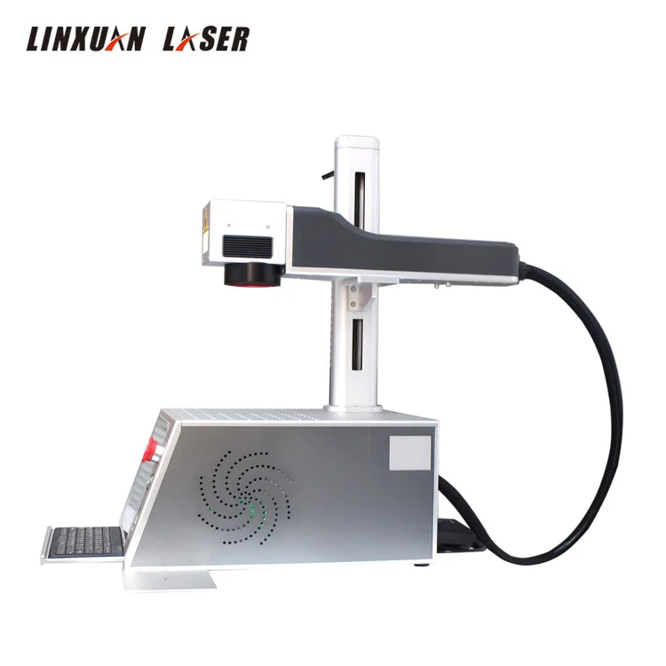30W 50W Integrated Computer Mini Portable Laser Printer Max Raycus Fiber Laser Engraving Machine For Metal Jewelry Ring Bracelet