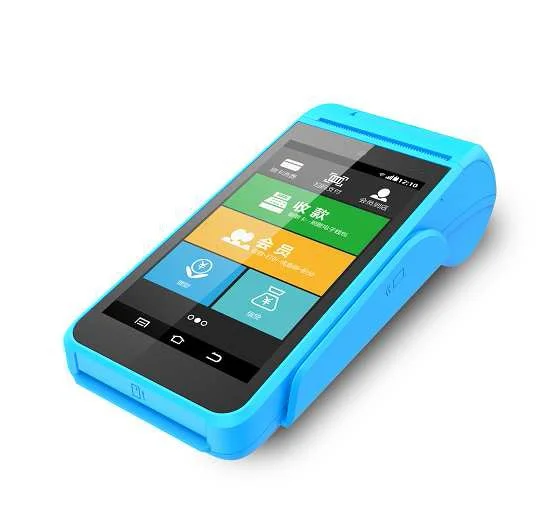 H6 5,5 Inch POS терминал Android розничная продажа система ПОС терминала продажи синий OEM 4-ядерный процессор Сенсорный экран для розничных магазинов для электронных платежей