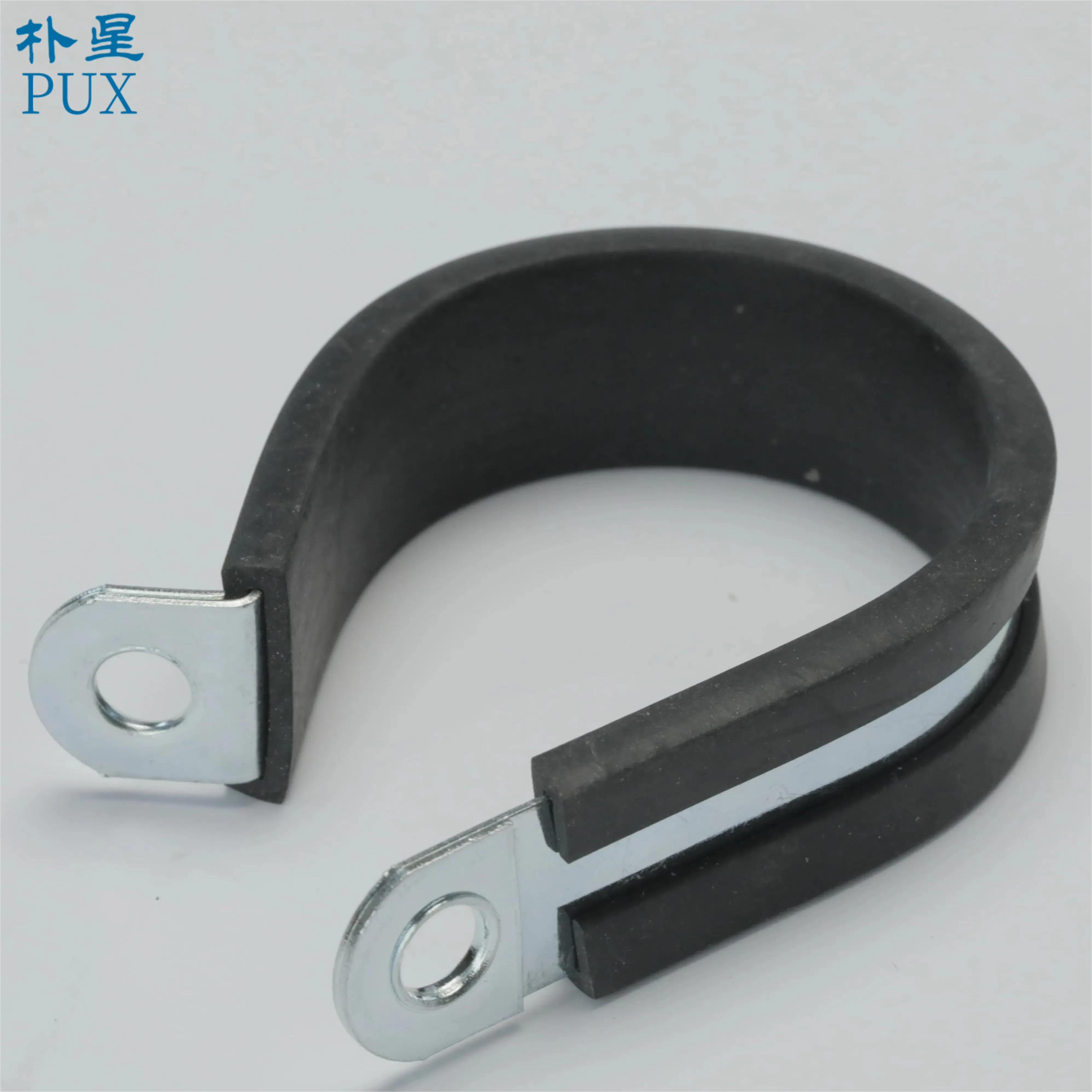 OEM Custom Stainless Steel P Clamp Metal P Type Clip Rubber Lined Hose Clamps Coated Diameter in Black Hose Clamps
