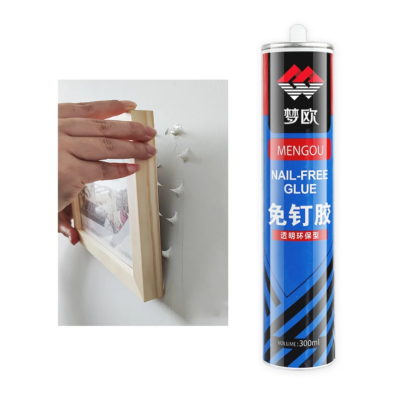 High Quality 300ml strong bonding silicone sealant free liquid nails glue adhesive