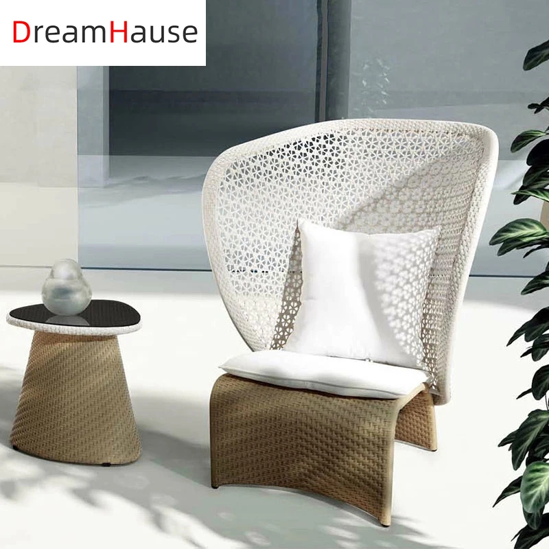 Dreamhause Outdoor Courtyard Villa Hotel Rattan Sofa Chair Swimming Pool Garden Rattan Sofa Set Furniture With Aluminum Frame