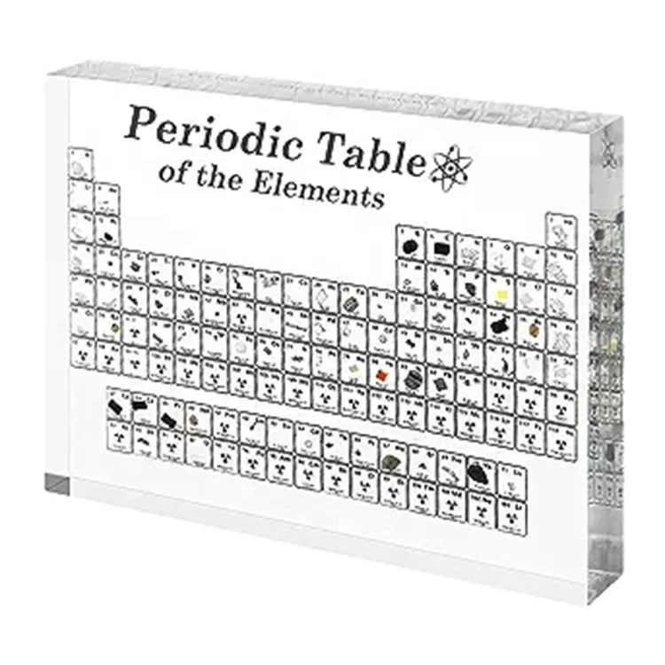 High quality multipurpose customized periodic table with real elements inside and periodico table of element periodic table