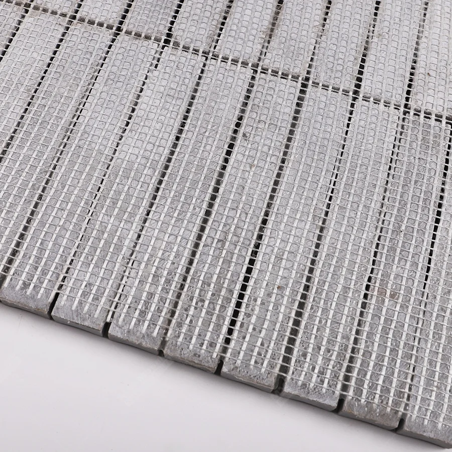 Hotel Bar Backsplash Kitchen Bathroom Wall Project Finger Strip Matte 3d Curve Concave Travertine Stone Marble Mosaic Tile