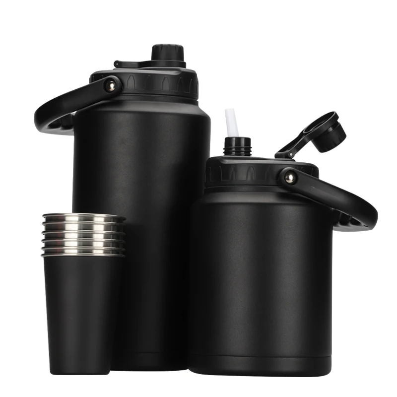 gallon water bottle Big Volume 64 oz 128oz  Stainless Steel Custom Sports Hot Water Bottle