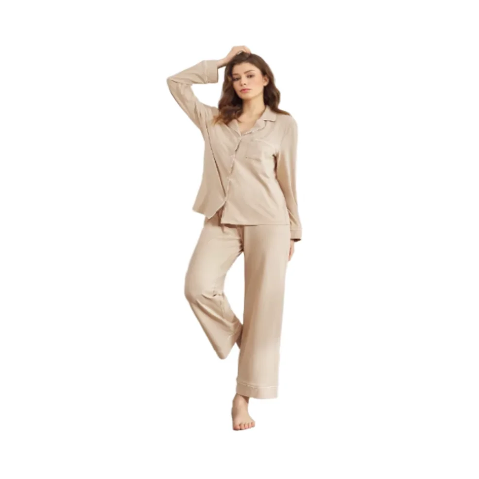 soft black white beige clothes luxury wholesale and retail muslin pajamas for women 2 piece set and nightgowns