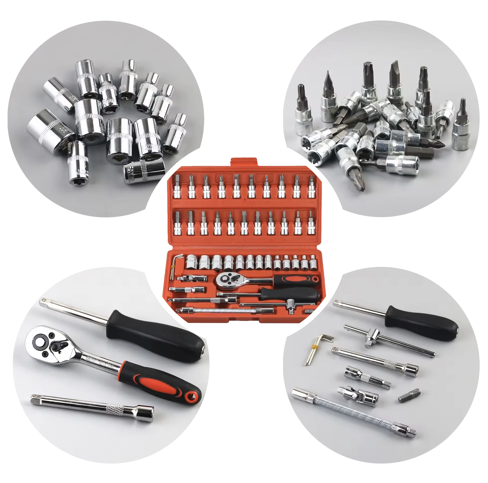 Professional Car Mechanic Tool Kit Portable Home hand Wrench Box Kit Combination OEM Support Tool Set