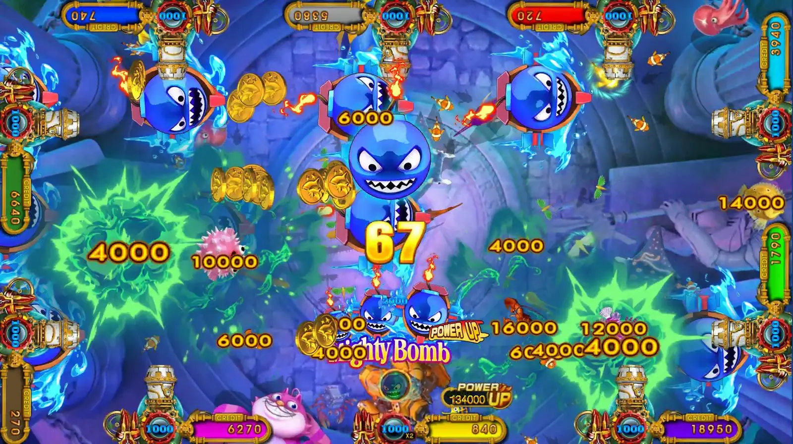 Высокоприбыльный монетный игровой автомат для рыбалки на 10 игроков Ocean King 3 Plus чудо-Кот