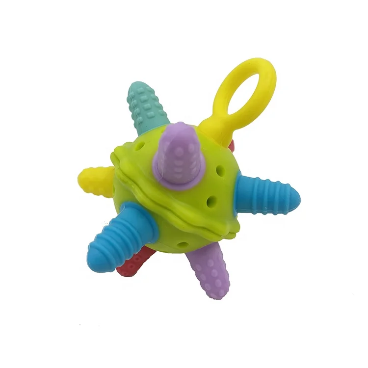 
Wholesale Price Sensory Teether Silicone Baby Teething Toy Silicone teether ball 