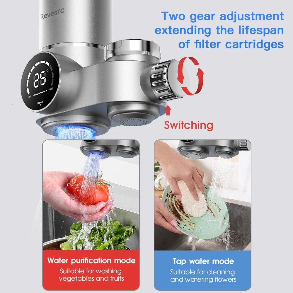 home appliances 6 stages smart screen uv water purifier water shower filter anti scale and residual chlorine faucets mixers taps