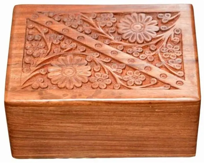 Деревянные урны ручной работы с гравировкой Древа Жизни для взрослых