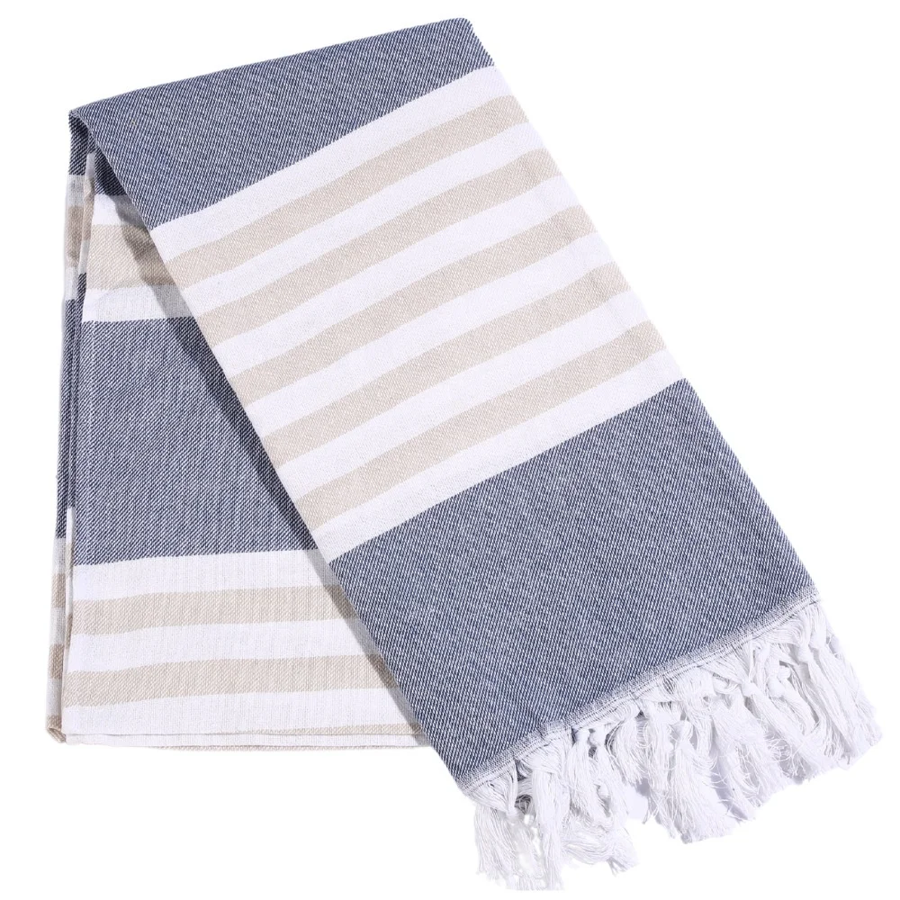 Bohemian Luxury Turkish Jacquard Towel Waffle and Striped Pattern Bath and Beach Towel Sets Free Samples Available